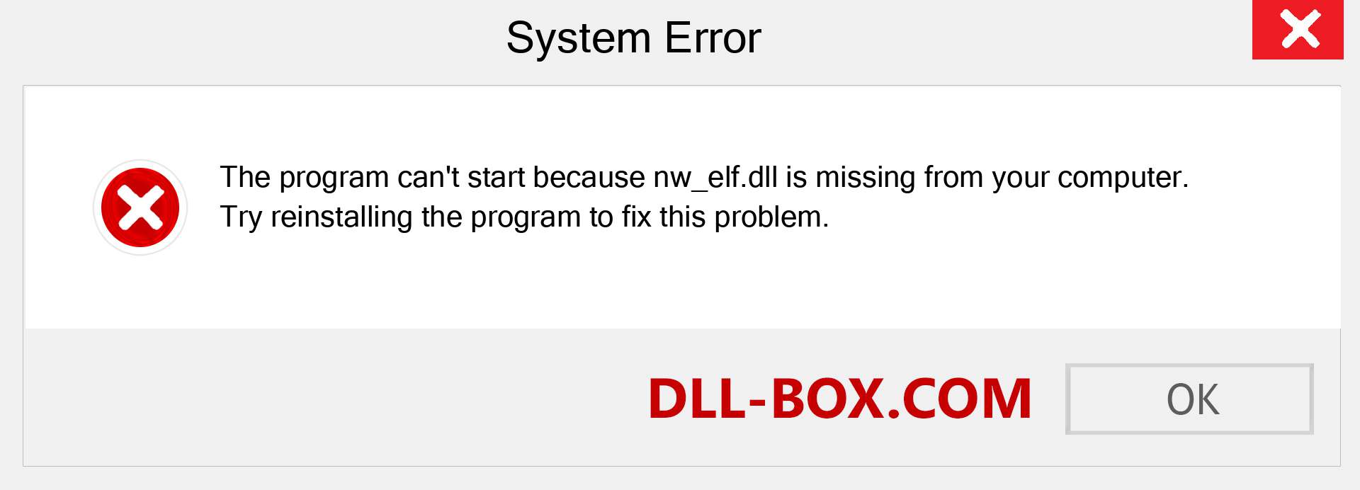  nw_elf.dll file is missing?. Download for Windows 7, 8, 10 - Fix  nw_elf dll Missing Error on Windows, photos, images